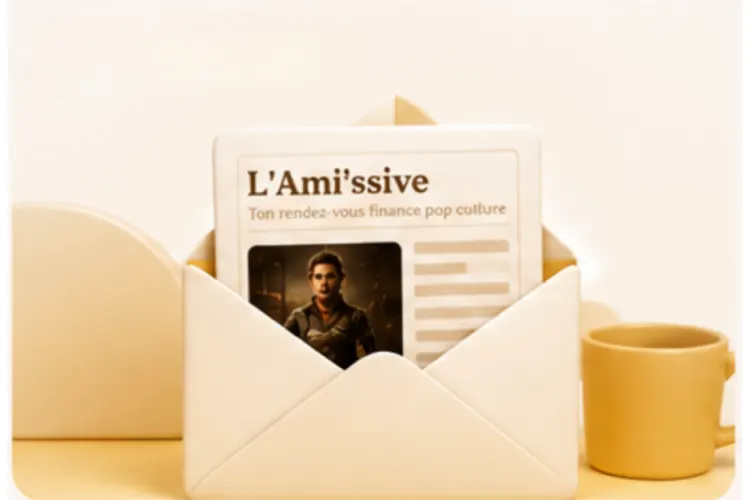 Illustration L'Ami'ssive : newsletter dans une enveloppe et tasse